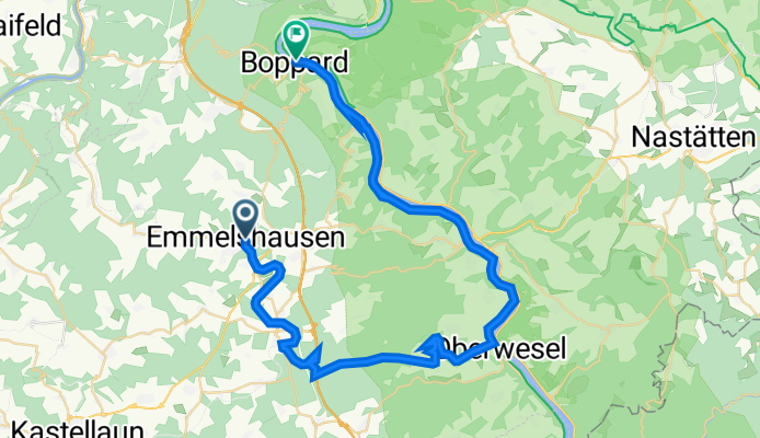 Rhein-Mosel-Straße 45, Emmelshausen nach Rheinallee 43, Boppard