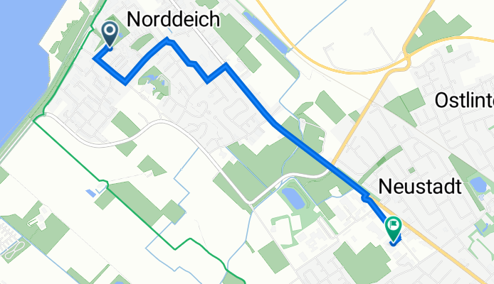 Wichter Weg 21, Norden nach Gewerbestraße 13, Norden