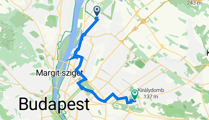 Káposztásmegyeri út 9–13., Budapest to Gépmadár utca 21., Budapest