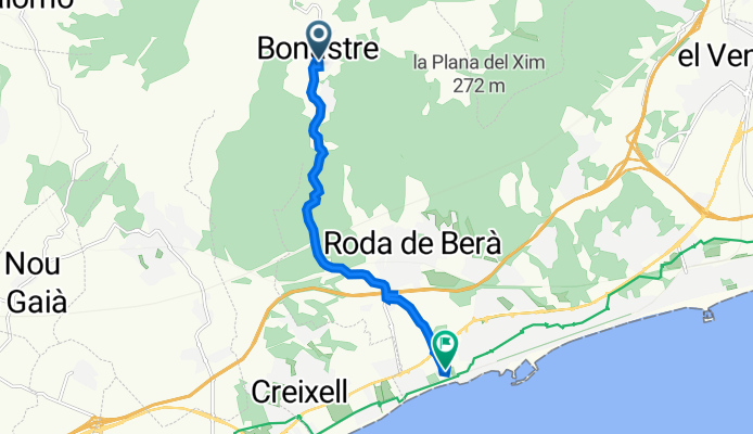 Carrer del Camí Sola, 3, Bonastre nach Carrer Astorga, 2–4, Roda de Berà