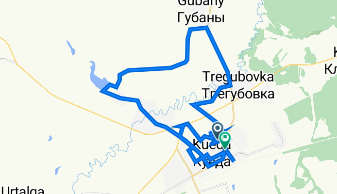 От Пригородная улица 9, Куеда до Школьная улица 7А, Куеда