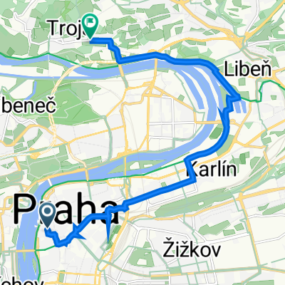 Liliová 951/7, Prague 1 nach Trojská 100–102, Prague 7