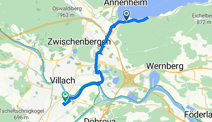 Ossiachersee Süduferstraße 32, Villach to Engelhofstraße 23B, Villach