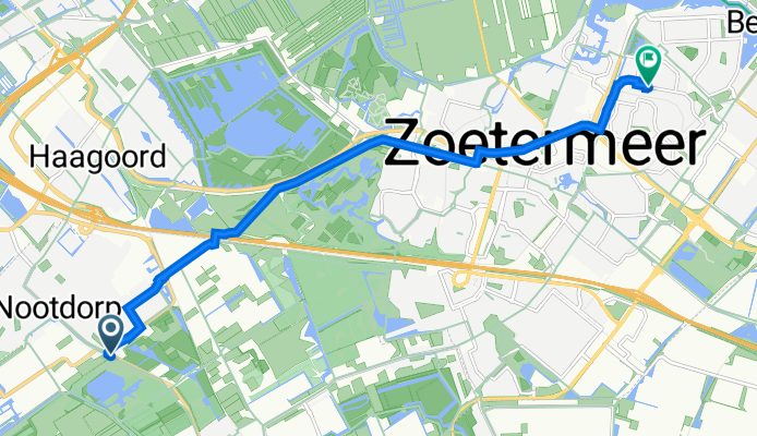 Oudeweg 72, Nootdorp naar Velddreef 206, Zoetermeer