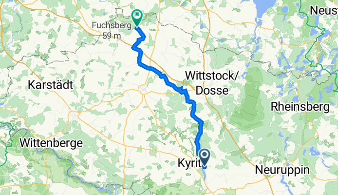 Dorfstraße 32, Wusterhausen/Dosse nach Stift Marienfließ 2