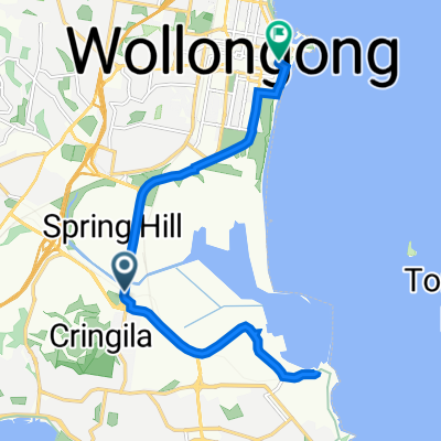 Springhill Rd, Spring Hill to 1 Market St, Wollongong