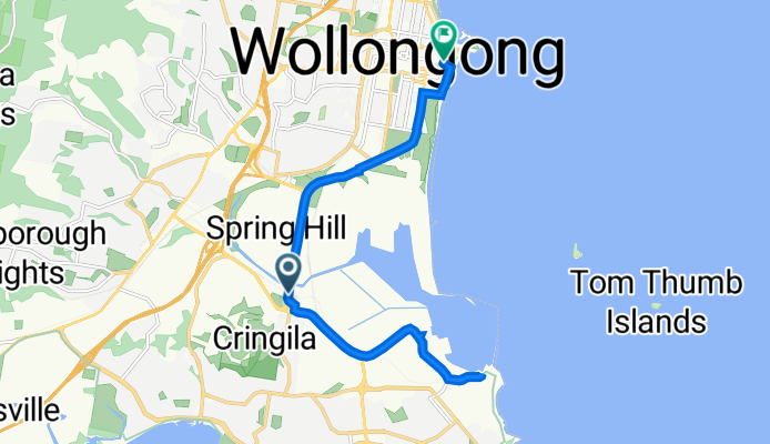 Springhill Rd, Spring Hill to 1 Market St, Wollongong