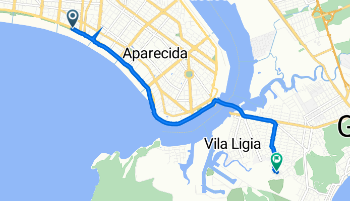 Avenida Vicente de Carvalho, 31–94, Santos a Rua Conceicao Rampazzo, Guarujá
