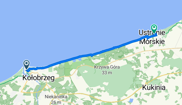 Spacerowa 38, Kołobrzeg do Bolesława Chrobrego 48, Ustronie Morskie