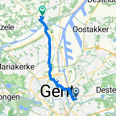 Bouwmeestersstraat 2, Gent naar Fortune de Kokerlaan 11, Evergem