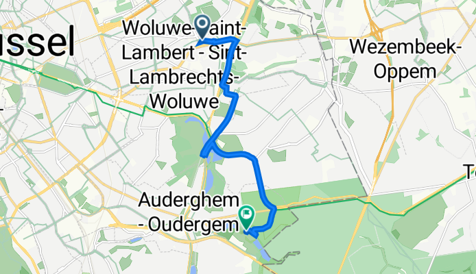 Avenue Paul Hymans 105, Woluwe-Saint-Lambert to Rue du Rouge-Cloître 4, Oudergem