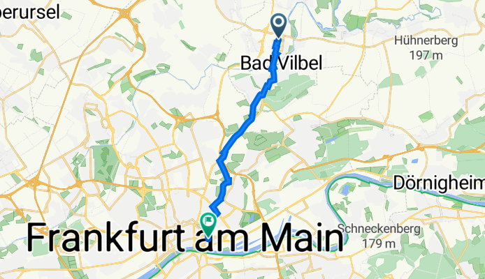 Paul-Ehrlich-Straße 15, Bad Vilbel nach Uhlandstraße 45, Frankfurt am Main