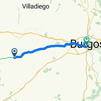 Calle del Castillo, 61–75, Castrojeriz nach Calle Sombrerería, 1–3, Burgos