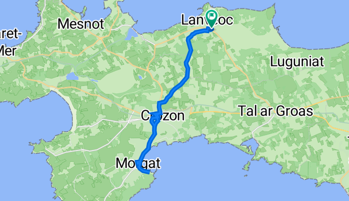 45 Rue du Tal-Ar-Groas, Lanvéoc à Boulevard de la Marine, Lanvéoc