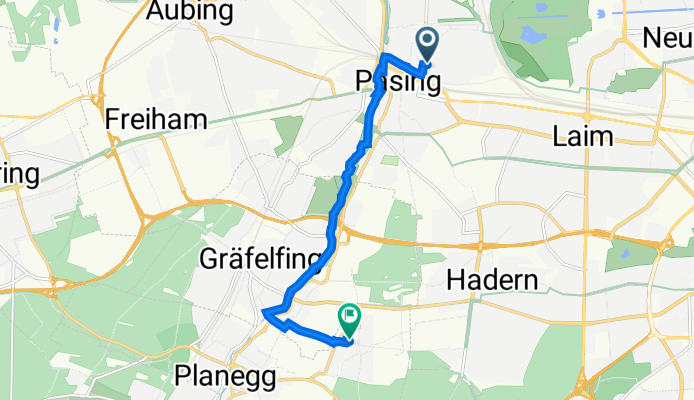Pasing - Würm - Billard Martinsried 7,9km 20hm