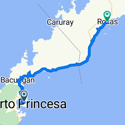 Route from Puerto Princesa North Road