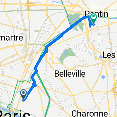 77 Rue du Temple, Paris à 25 Rue Auger, Pantin
