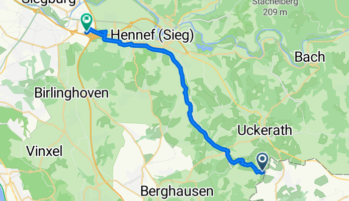 Priesterbergweg 32, Hennef (Sieg) nach Im Mittelfeld 11, Sankt Augustin
