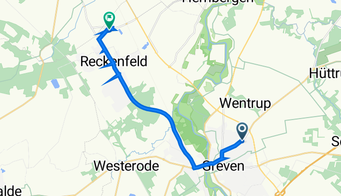 Grüner Weg 74A, Greven to Robert-Bosch-Straße 13, Greven