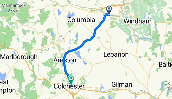 Air Line State Park Trail, Willimantic to 187 Lebanon Ave, Colchester