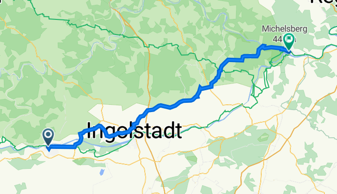 A 49, Amalienstraße, Neuburg an der Donau nach Donaustraße 1–19, Kelheim
