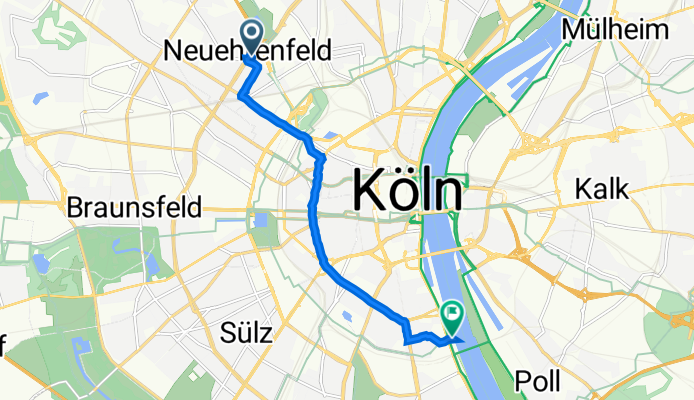 Parkgürtel 10, Köln nach Maria-Clementine-Martin-Platz 99, Köln