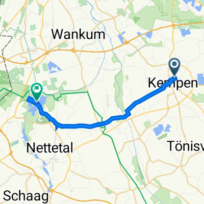 Von-Loe-Straße 20A, Kempen nach Schloßallee 1, Nettetal