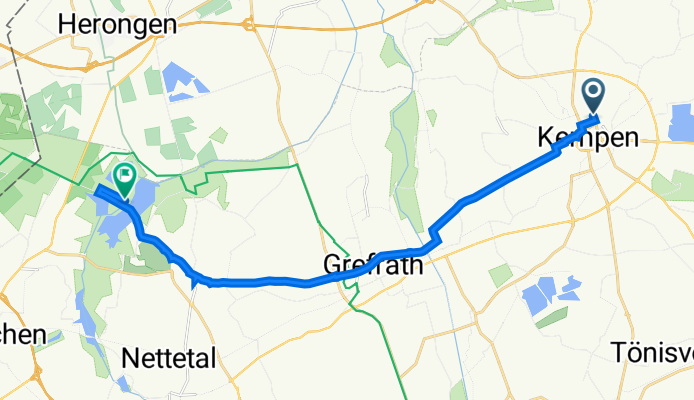Von-Loe-Straße 20A, Kempen nach Schloßallee 1, Nettetal