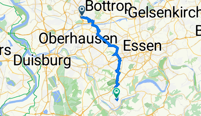 Ackerstraße 29, Oberhausen nach Neckarstraße 74, Essen
