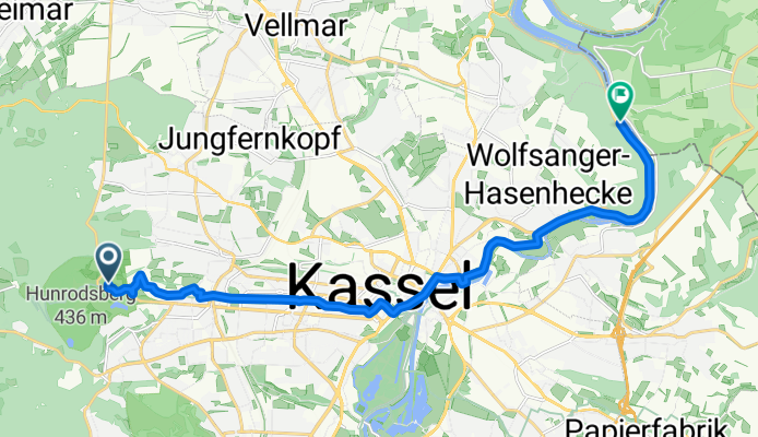 Schloßpark Wilhelmshöhe 6, Kassel nach Fuldatalstraße 364, Kassel