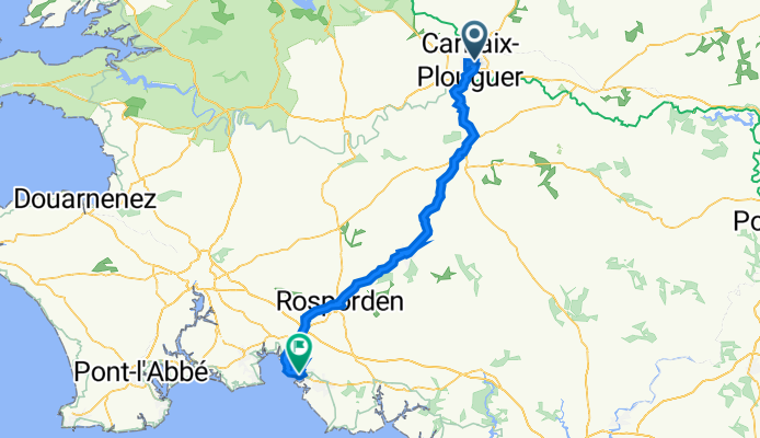 De Carhaix, Carhaix-Plouguer à Chemin de Pors Gwir 33, Concarneau