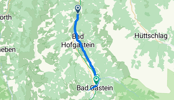 Gasteiner Bundesstraße 13, Bad Hofgastein to Bismarckstraße 11, Bad Gastein