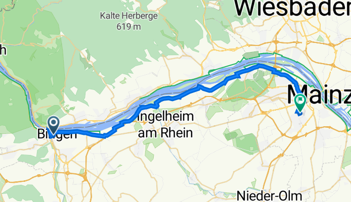 Bürgermeister-Franz-Neff-Platz 6, Bingen am Rhein nach Draiser Straße 119, Mainz