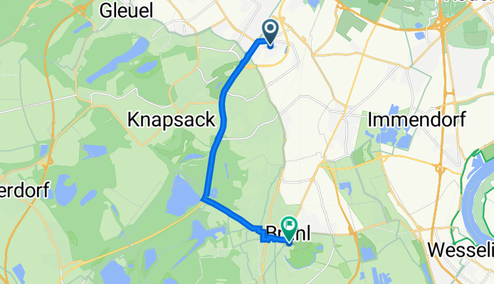 Lessingstraße 26, Hürth nach Uhlstraße 28, Brühl