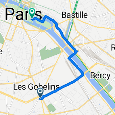 26 Place d'Italie, Paris nach 1 Quai aux Fleurs, Paris