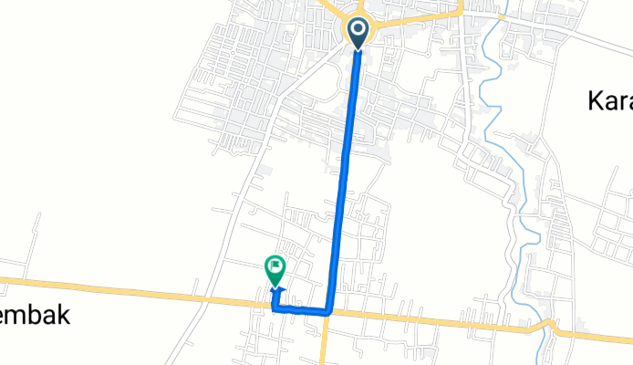 Jalan Diponegoro, Kecamatan Purwodadi to VWQ5+PFQ, Kecamatan Purwodadi