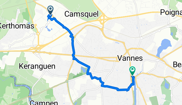 5 Rue Aristide Boucicaut, Vannes à 6 Rue Carnot, Vannes