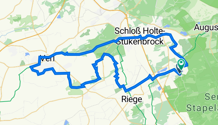 Senner Straße 35, Schloß Holte-Stukenbrock nach Kapellenweg 10, Schloß Holte-Stukenbrock
