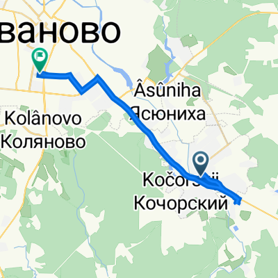 Октябрьская улица, 20А, Кохма до улица Воронина, 6, Иваново
