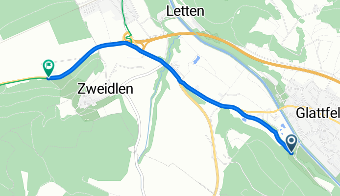 Gottfried-Keller-Strasse 49, Glattfelden nach Kumetlochweg 2, Weiach