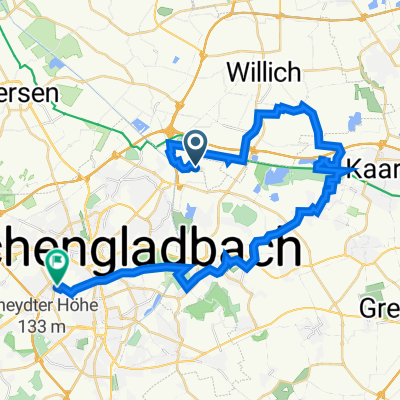 Flughafenstraße 95, Mönchengladbach nach Johanna-Hölters-Straße 10, Mönchengladbach