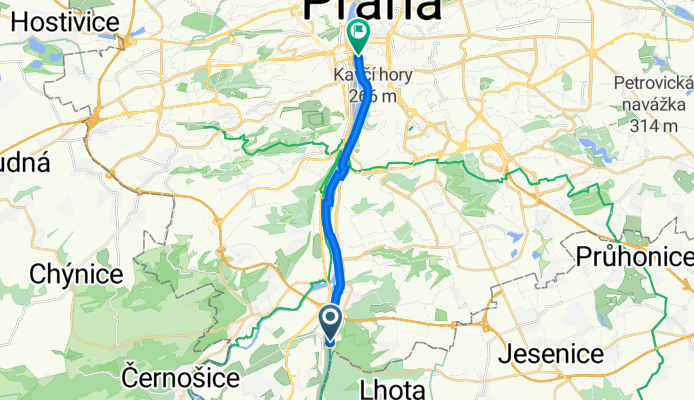 Závist, Praha 16 to Rašínovo nábř 56, Praha 2