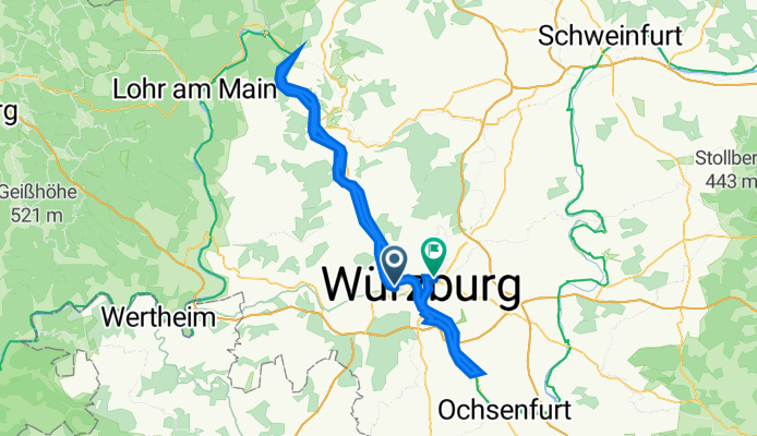 Frankfurter Straße 122, Würzburg nach Lindleinstraße 55, Würzburg