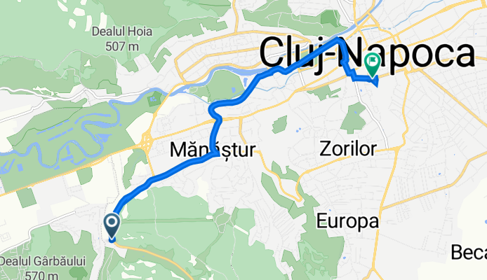 Drumul Sfântul Ioan, Cluj-Napoca to Strada Avram Iancu, 22-24, Cluj-Napoca