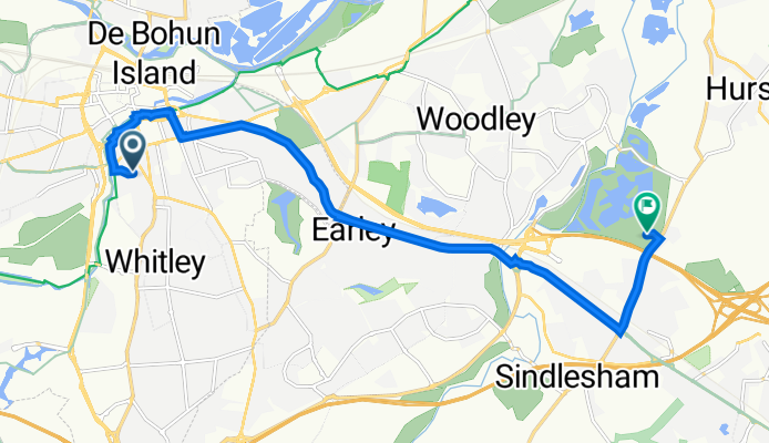 54–80 Alpine St, Reading to Dinton Pastures Country Park, Davis St, Reading
