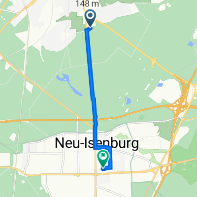 Süd, Frankfurt am Main nach Hermesstraße 4, Neu-Isenburg