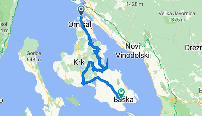 D102, Omišalj to Jurandvor 197a, Baška