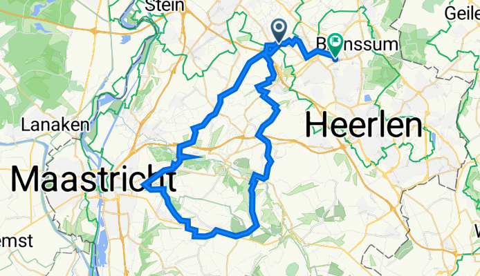 Via Valkenburg,Bemelen,Margraten,Ingber,Schin op Geul, Klimmen naar Schinnen