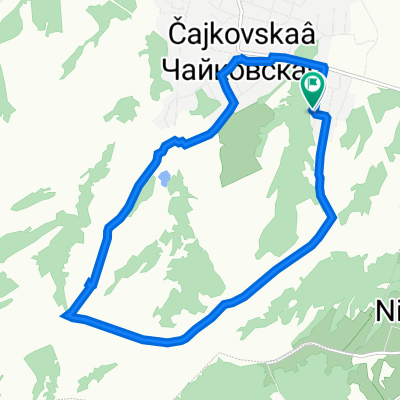 От Неизвестная дорога, Чайковская до Неизвестная дорога, Чайковская