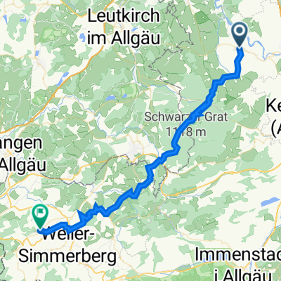 Hauptstraße 20, Altusried nach St2383 9, Lindenberg im Allgäu